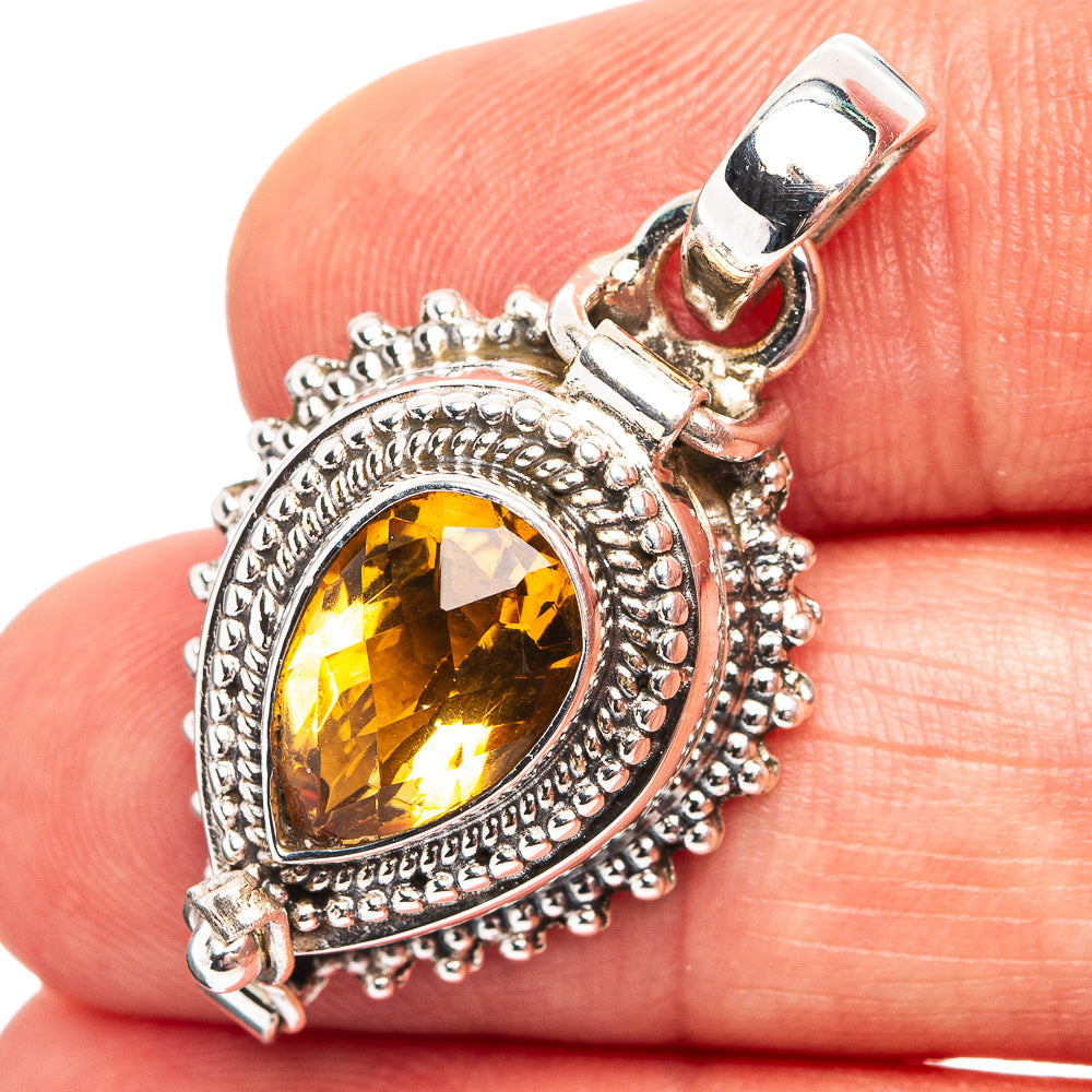 Premium Citrine Poison Pendant 1 3/8" (.925 Sterling Silver)