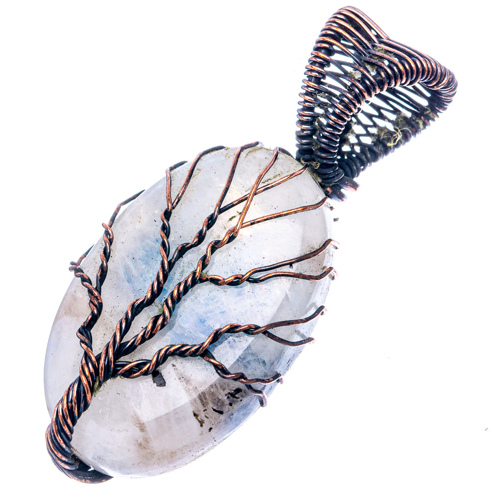 Rainbow Moonstone Tree of Life 2" (Oxidized Copper)