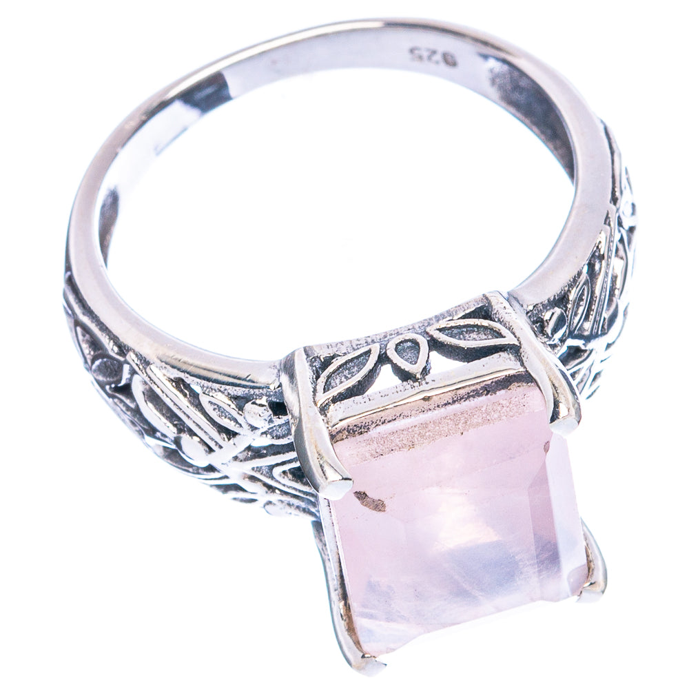 Rose Quartz Ring Size 8.25 (925 Sterling Silver) R4832