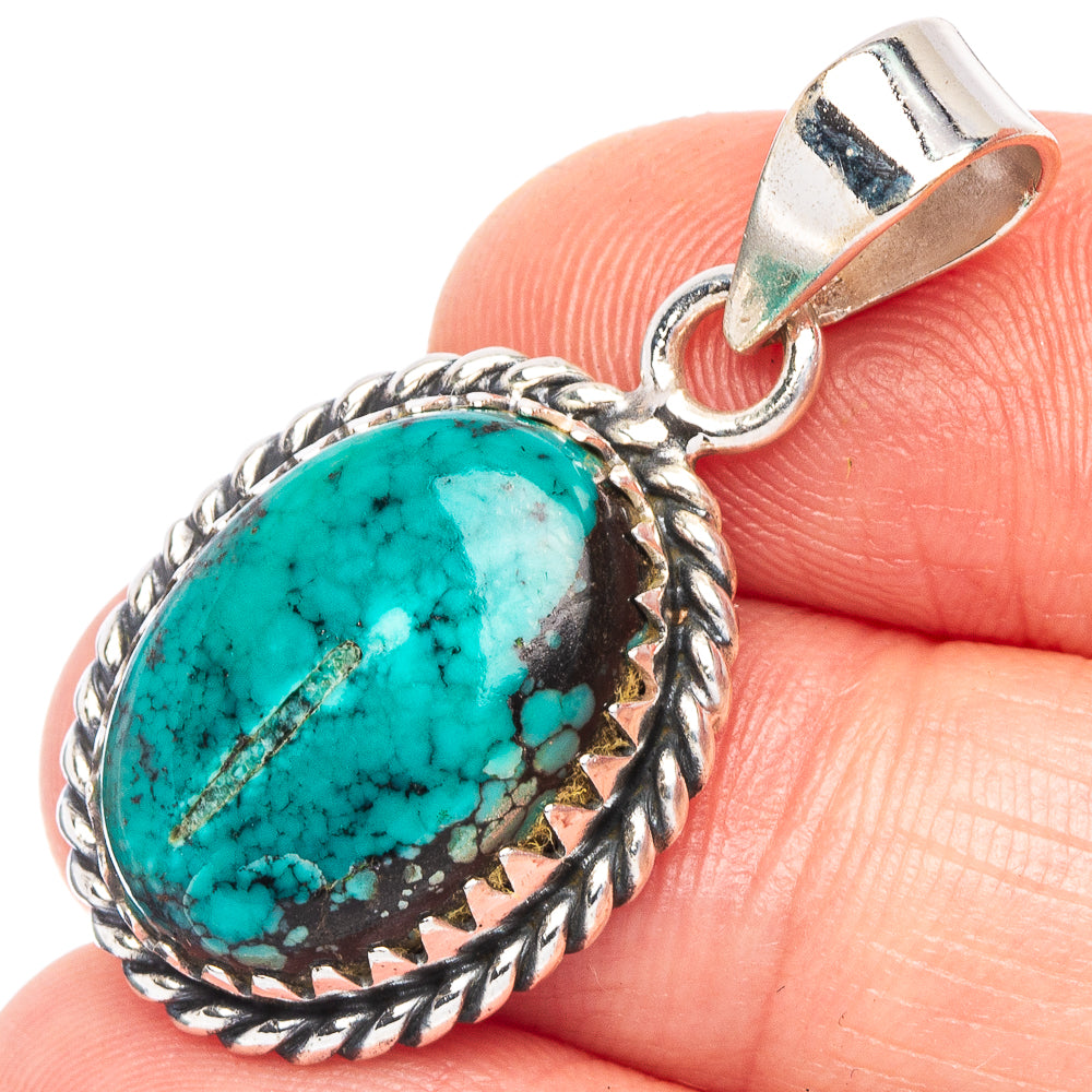 Arizona Turquoise Pendant 1 3/8" (925 Sterling Silver) P43925