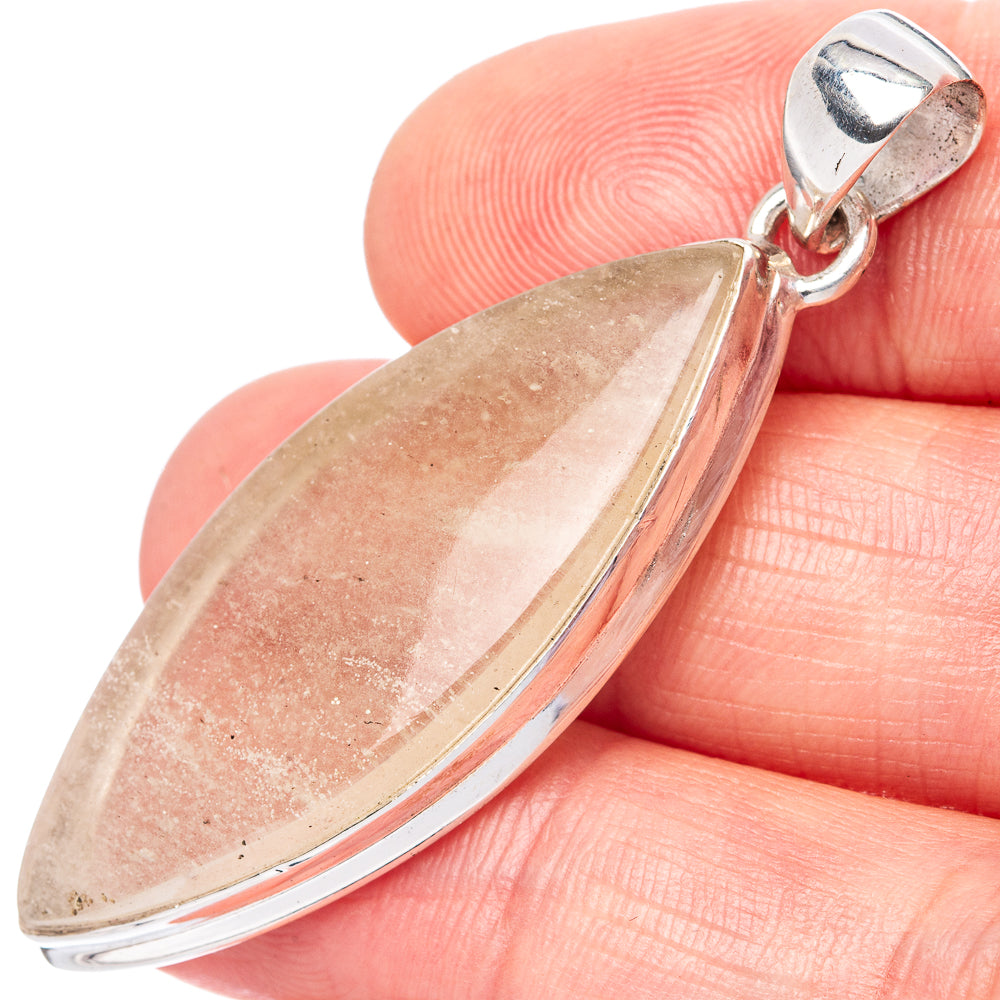 Rare Libyan Desert Glass 925 Sterling Silver Pendant 1 7/8" (925 Sterling Silver) P42609