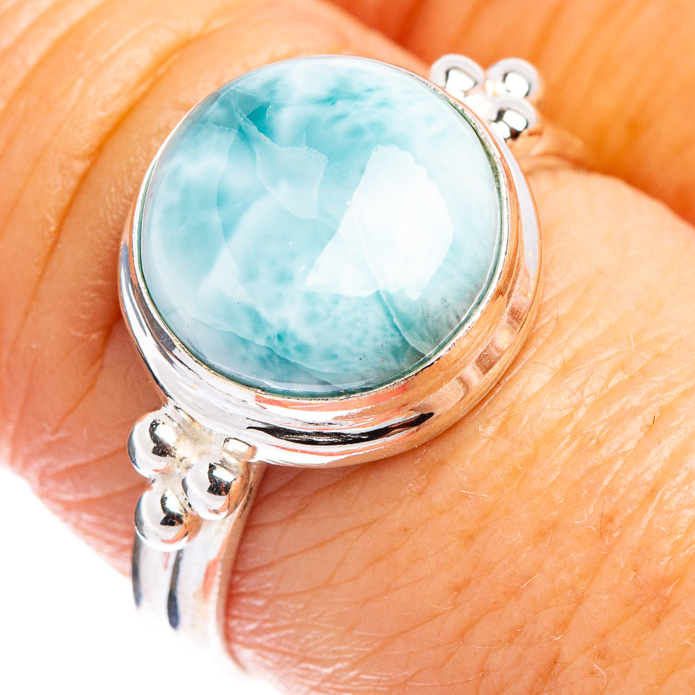Rare Larimar Ring Size 8.5 (.925 Sterling Silver)