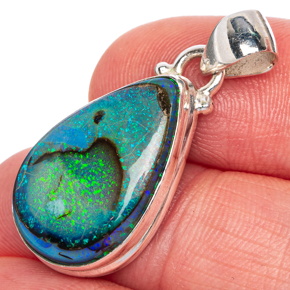 Rare Sterling Opal Pendant 1 1/4" (925 Sterling Silver) P40689