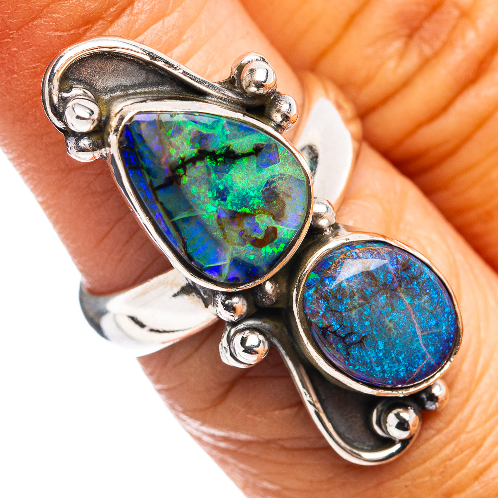 Rare Sterling Opal Ring Size 6 Adjustable (.925 Sterling Silver)