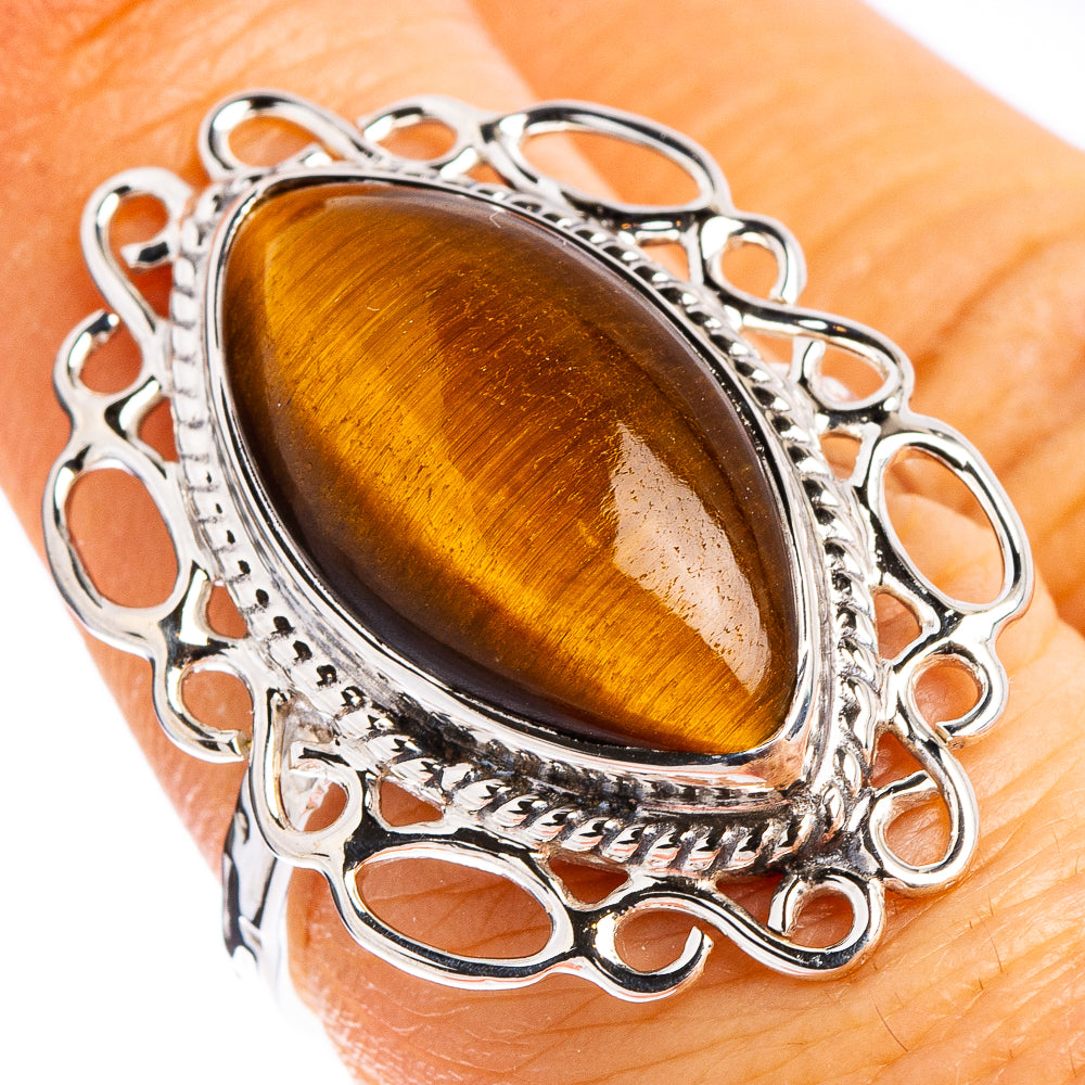 Premium Tiger's Eye Ring Size 6.75 (.925 Sterling Silver)