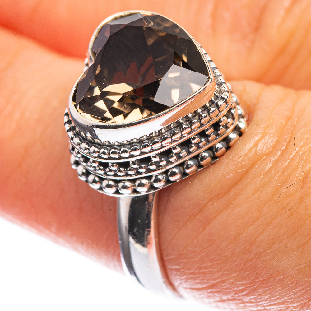 Smoky Quartz 925 Sterling Silver Ring Size 7