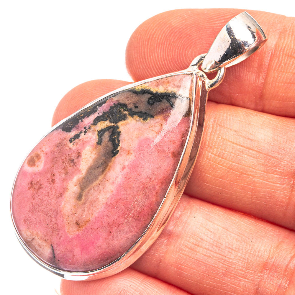 Rhodonite Pendant 2" (925 Sterling Silver) P38844