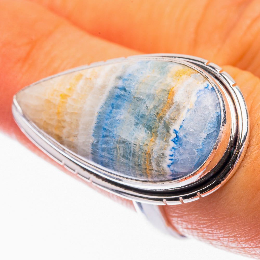 Blue Scheelite Ring Size 7.5 (925 Sterling Silver) R142123