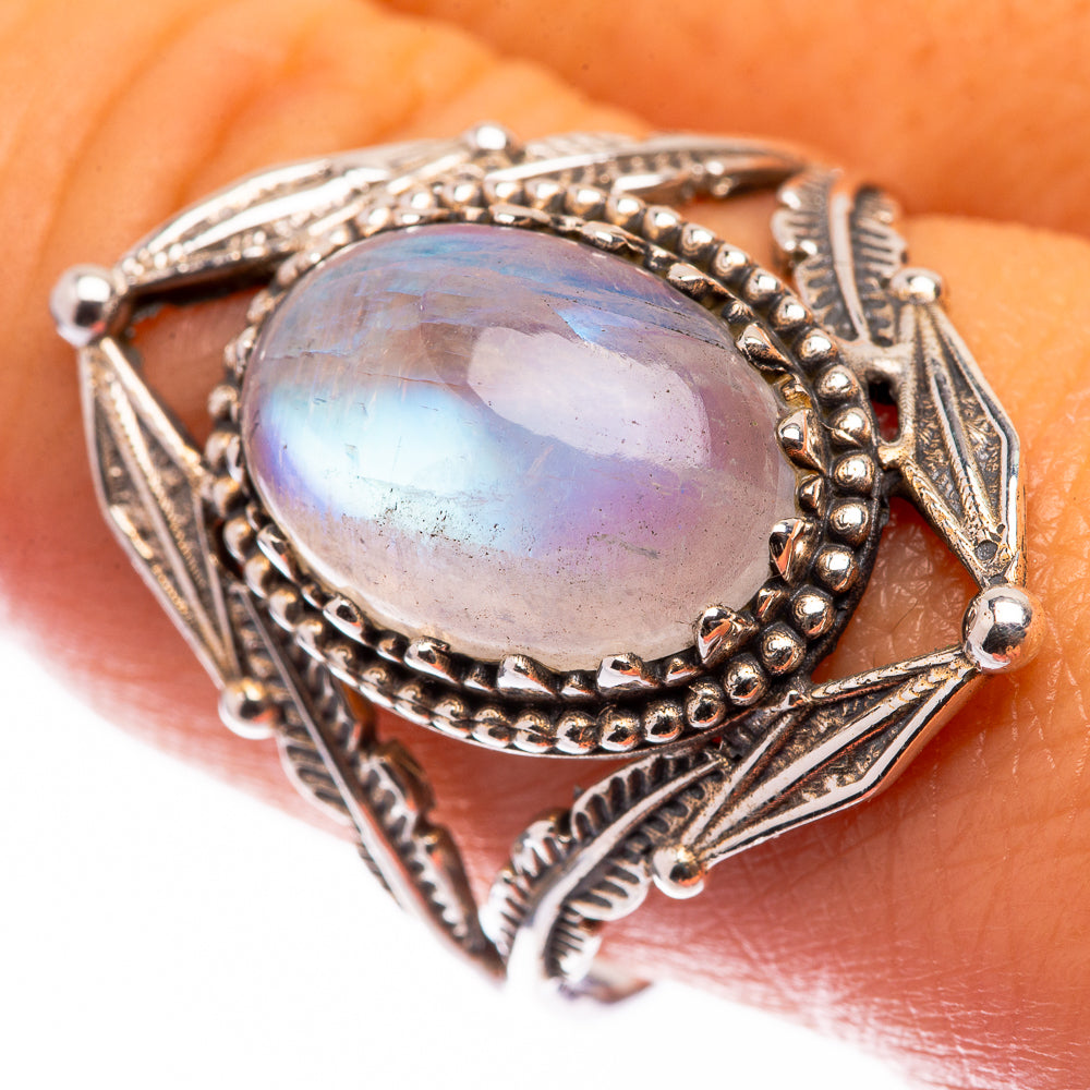 Rainbow Moonstone Ring Size 10 (925 Sterling Silver) R141093