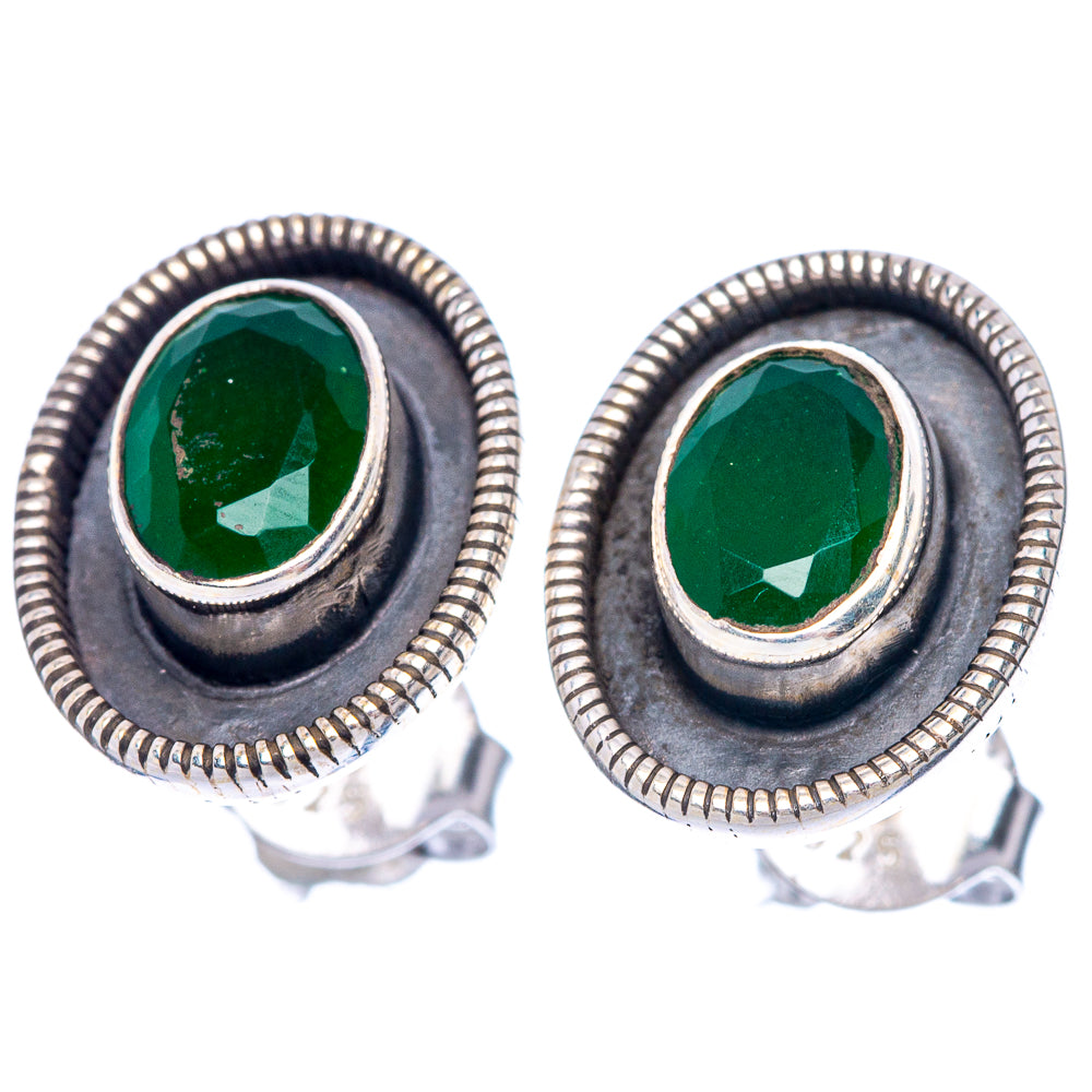 Green Sillimanite  Dainty Earrings 1/2" (925 Sterling Silver) E2005