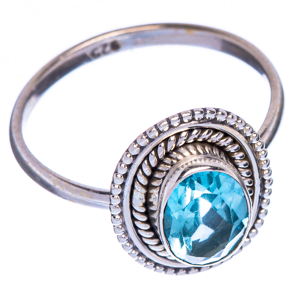 Blue Topaz Dainty Ring Size 6.75 (925 Sterling Silver) R1002