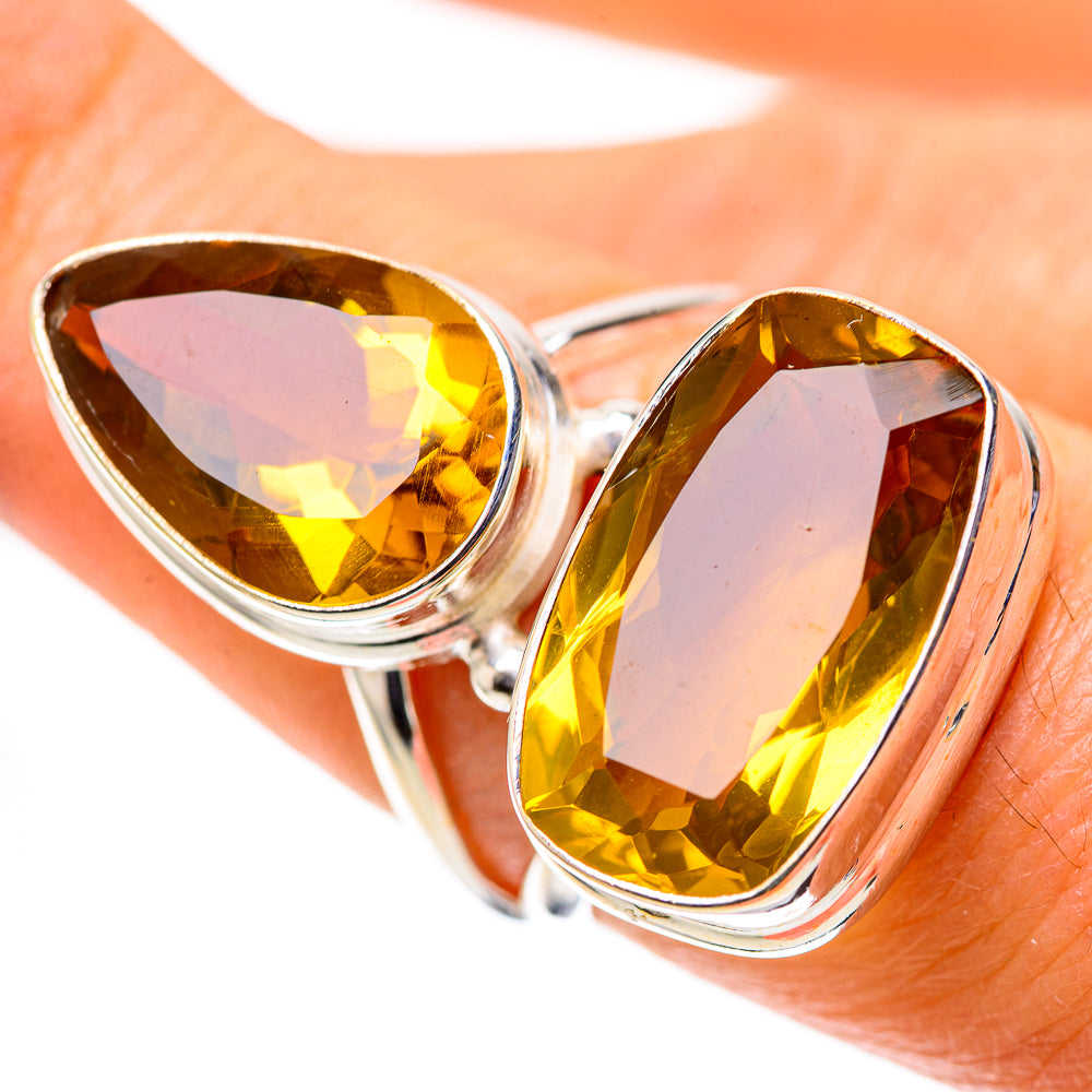 Large Faceted Citrine 925 Sterling Silver Ring Size 7.5 (925 Sterling Silver) RING139508