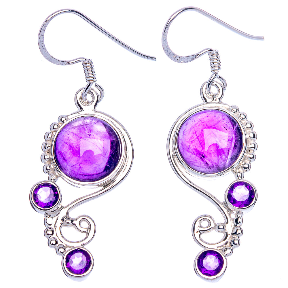 Premium Amethyst Earrings 1 3/4" (925 Sterling Silver) E1199
