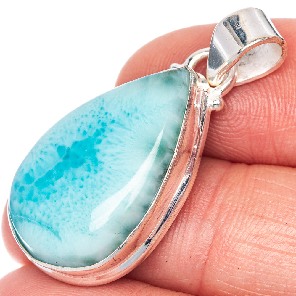 Larimar Pendant 1 3/8" (925 Sterling Silver) P40846