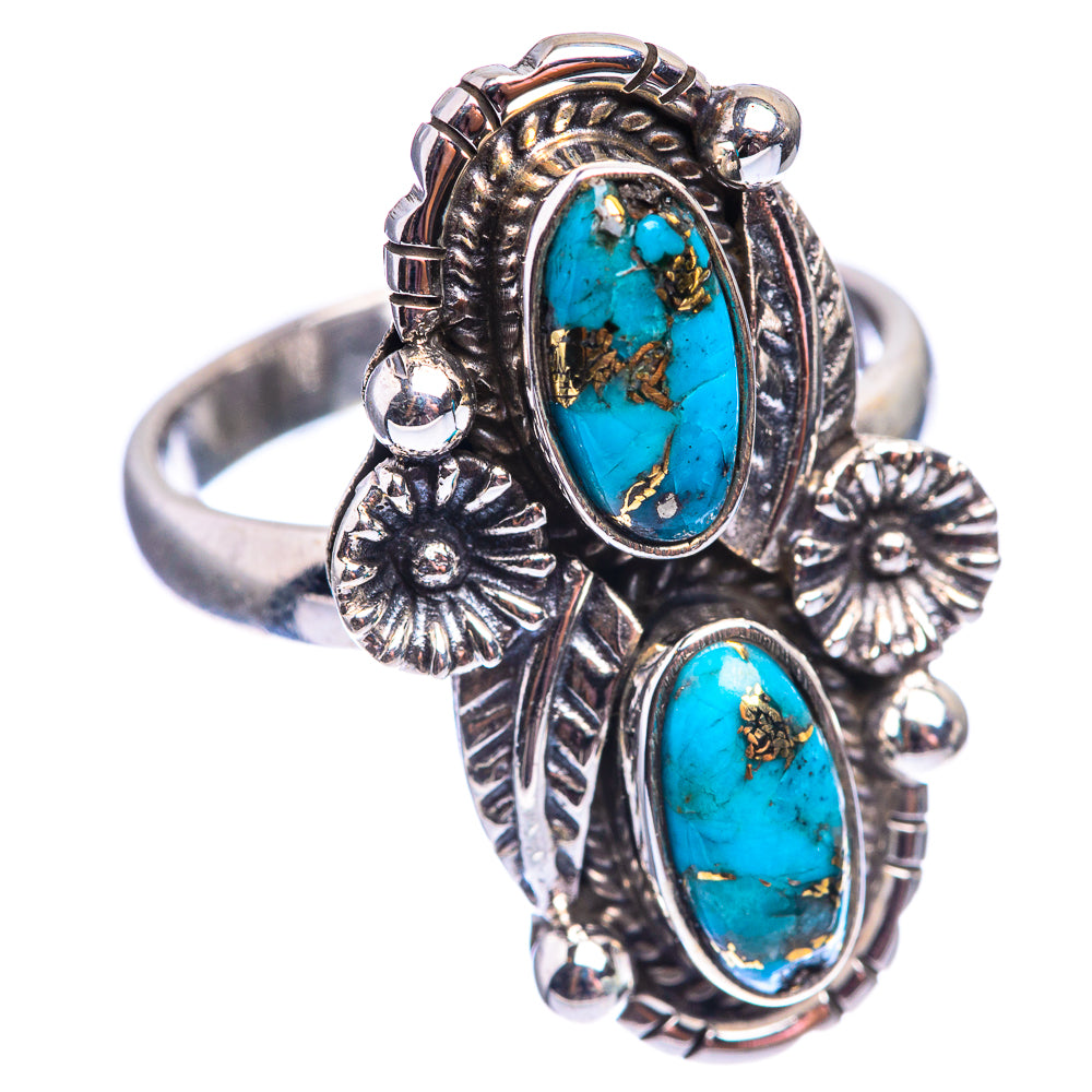 Blue Copper Composite Turquoise Ring Size 9 (925 Sterling Silver) R141946