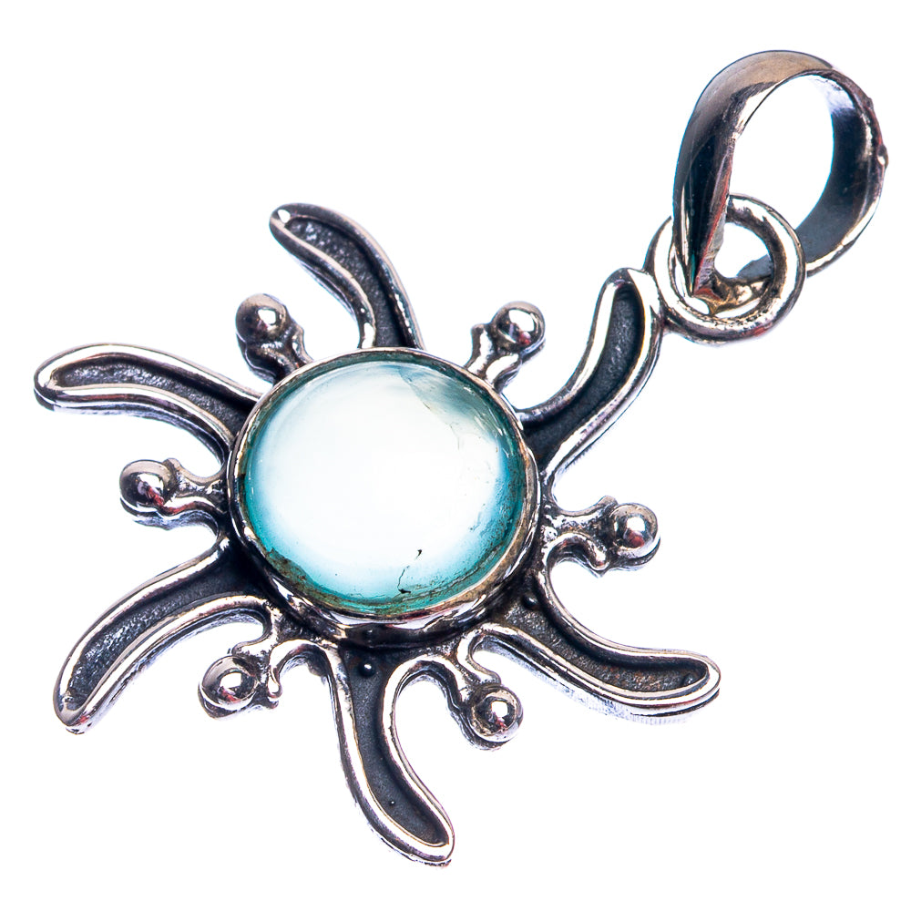 Blue Chalcedony Dainty Pendant 1 1/4" (925 Sterling Silver) P39134