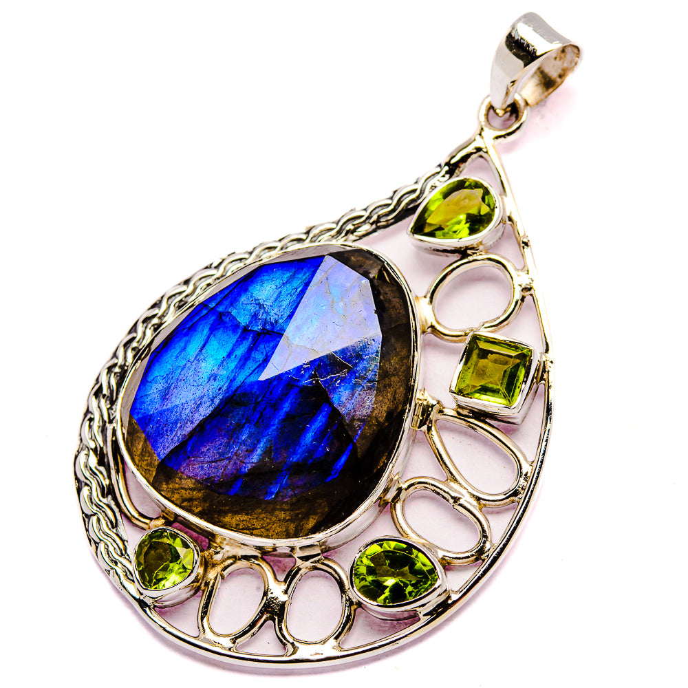 Signature Labradorite, Peridot Pendant 2 1/4" (925 Sterling Silver) PD37836