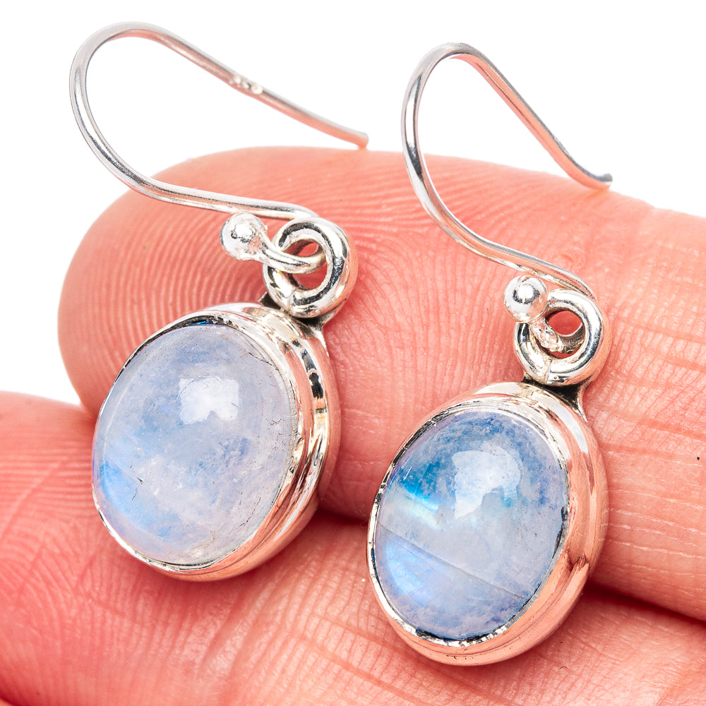 Rainbow Moonstone Earrings 1 1/8" (925 Sterling Silver) E1380