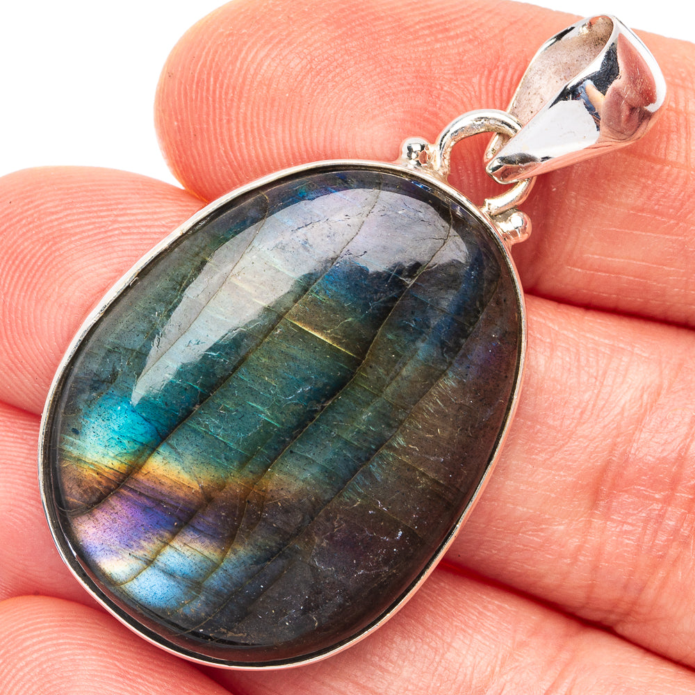 Labradorite Pendant 1 3/4" (925 Sterling Silver) P43877