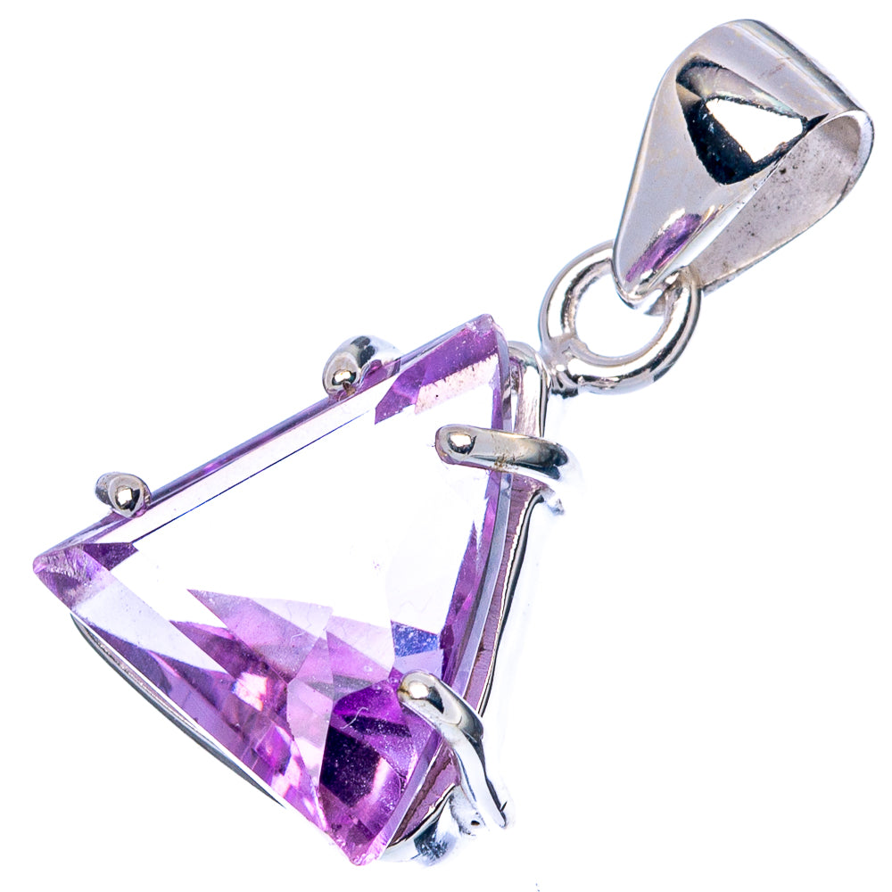Faceted Amethyst Pendant 1" (925 Sterling Silver) P42985