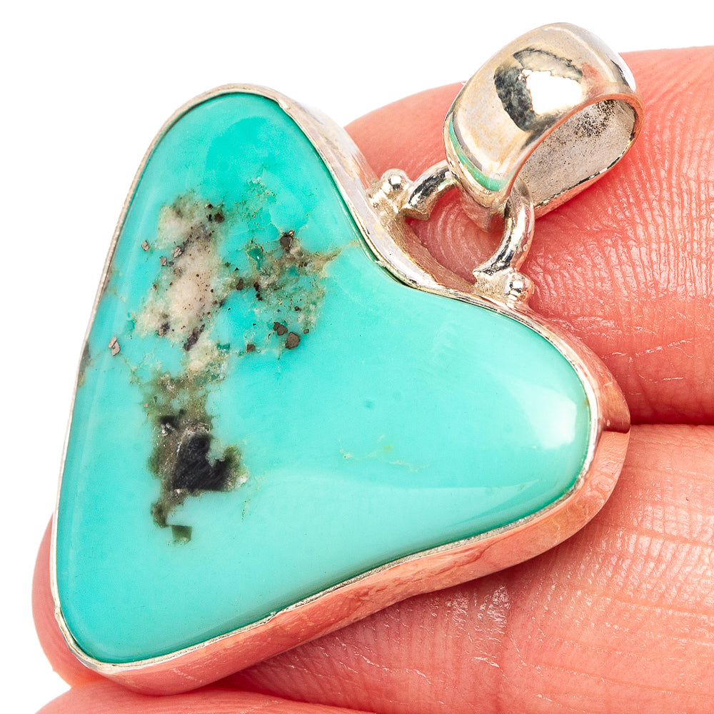 Campitos Turquoise Pendant 1 3/8" (.925 Sterling Silver)