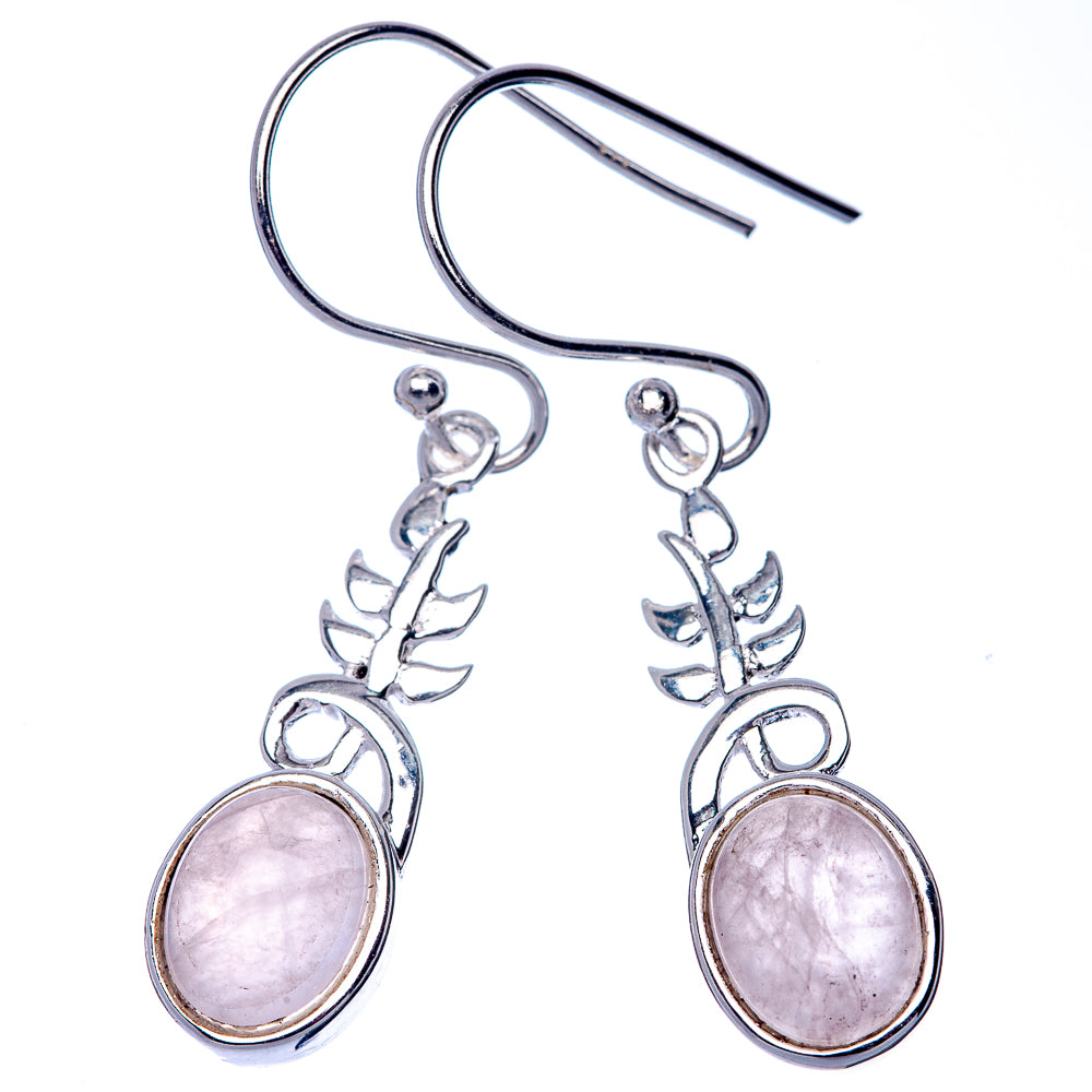Rose Quartz EarDainty Rings 1 5/8" (925 Sterling Silver) E433142