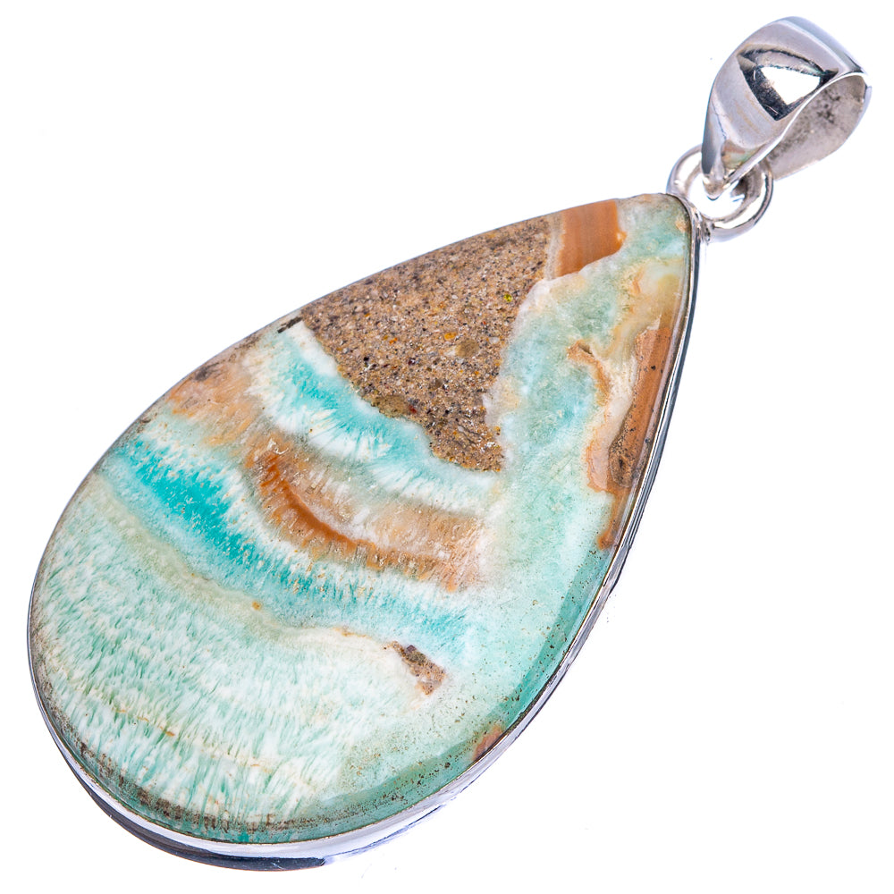 Blue Aragonite Pendant 1 7/8" (925 Sterling Silver) P43105