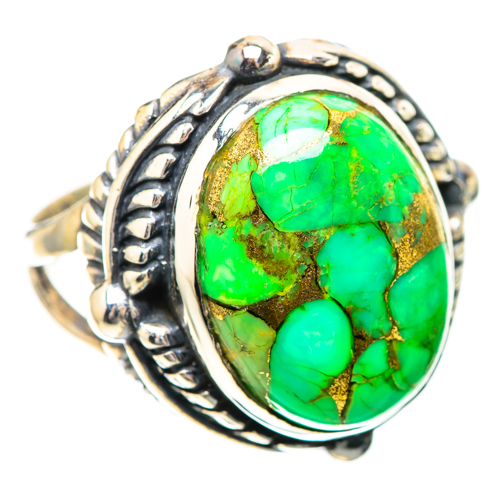Green Copper Composite Turquoise 925 Sterling Silver Ring Size 7.5 (925 Sterling Silver) RING139583