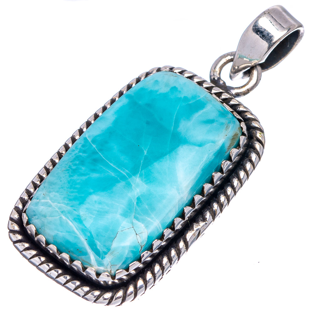 Rare Larimar Pendant 1 1/2" (.925 Sterling Silver)