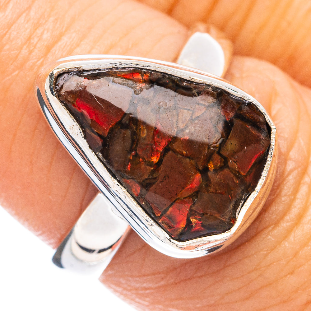 Rare Ammolite Ring Size 7 (925 Sterling Silver) R4881