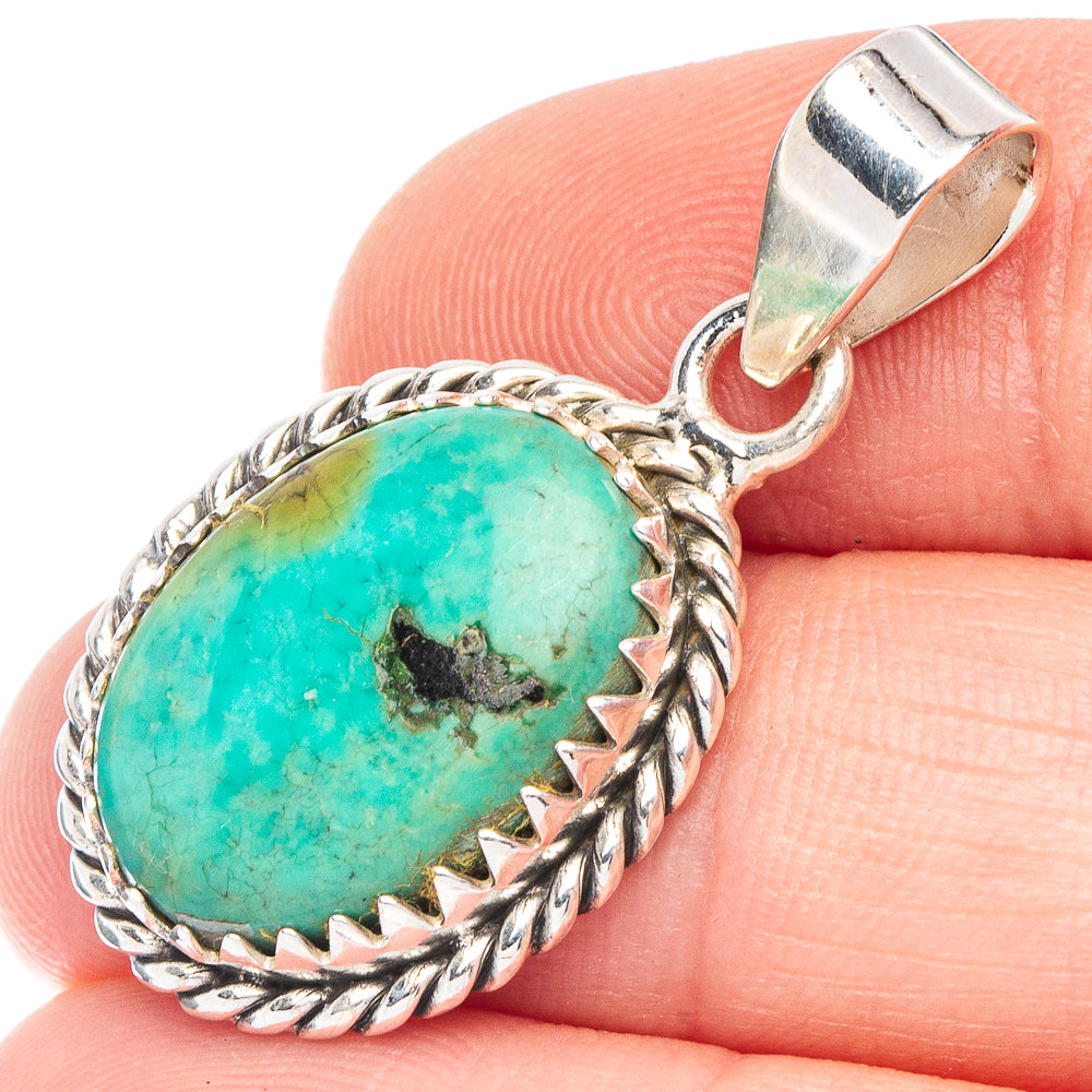 Arizona Turquoise Pendant 1 3/8" (925 Sterling Silver) P43804