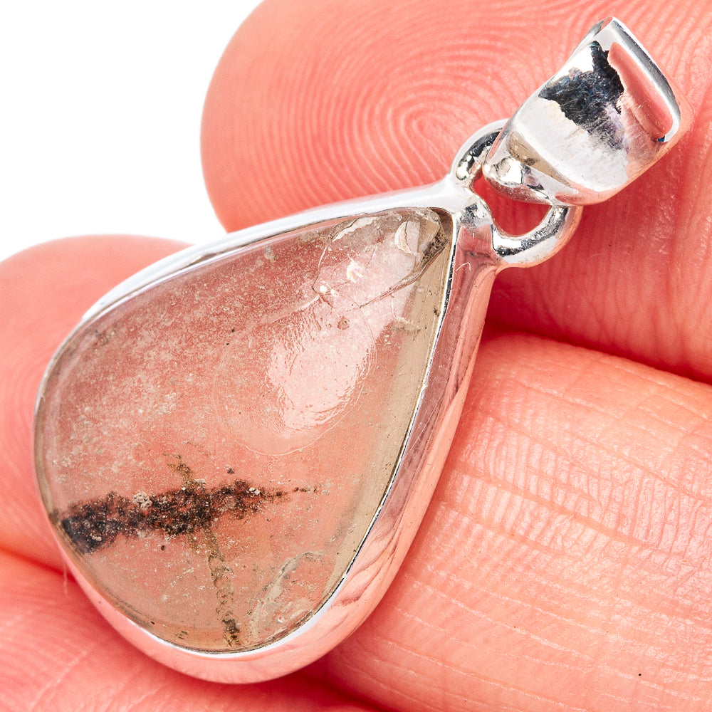 Rare Libyan Desert Glass 925 Sterling Silver Pendant 1 1/8" (925 Sterling Silver) P42605