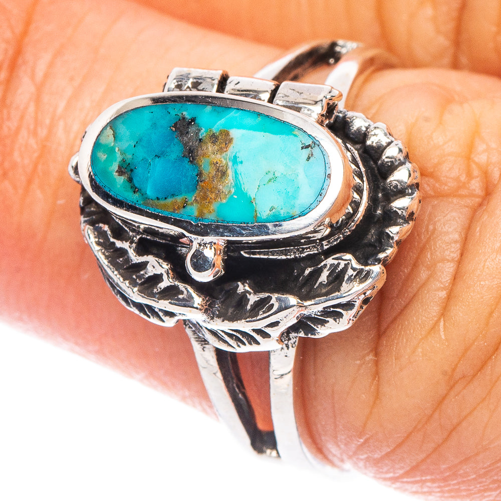 Rare Arizona Turquoise Poison Ring Size 6.75 (925 Sterling Silver) R7229