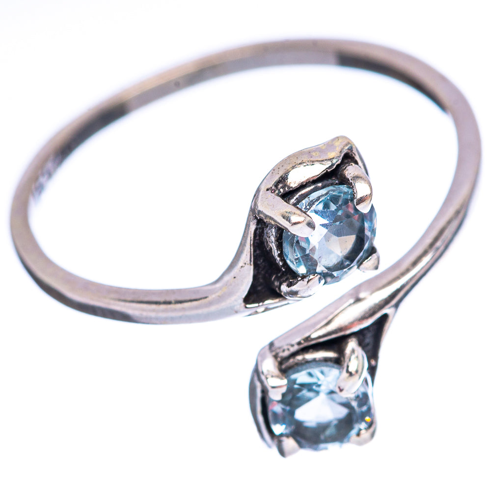 Dainty Blue Topaz Ring Size 7 (.925 Sterling Silver)
