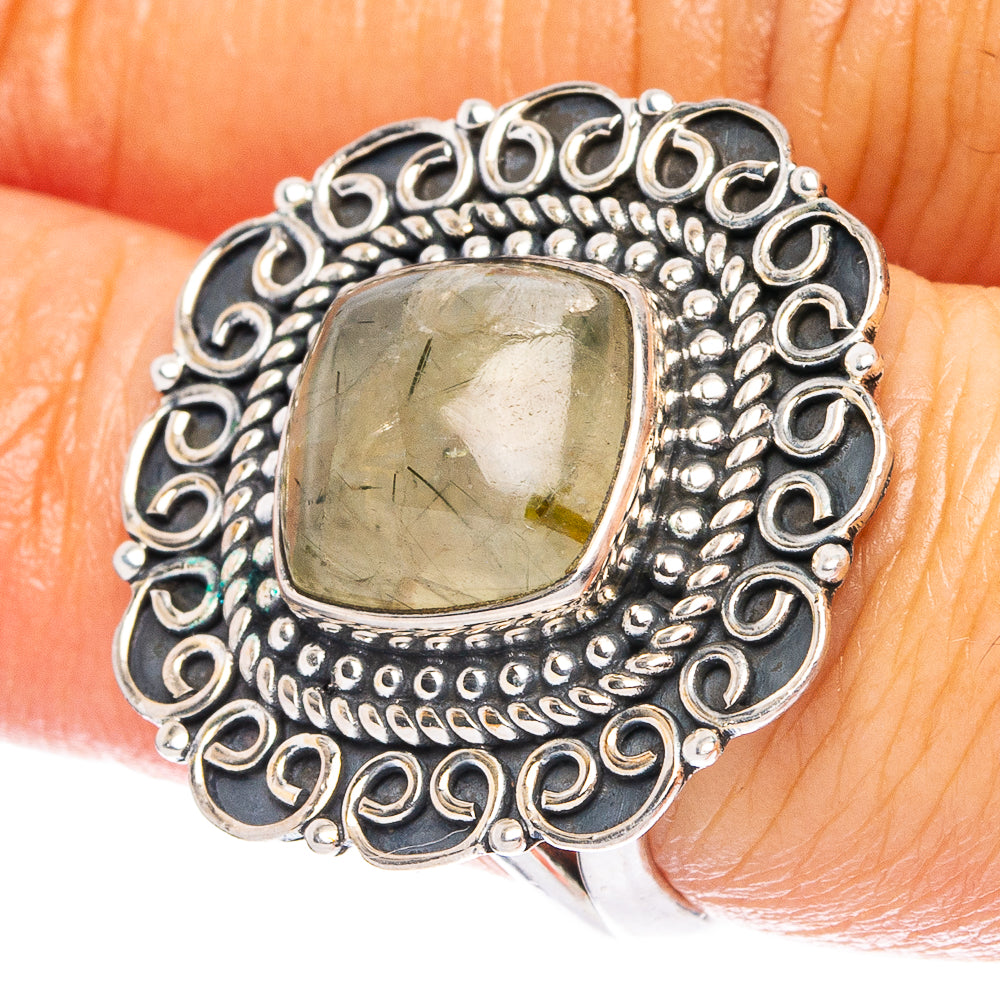 Prehnite 925 Sterling Silver Ring Size 7 (925 Sterling Silver) R6084