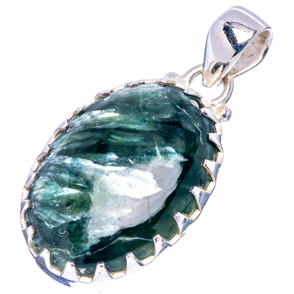 Seraphinite Pendant 1 3/8" (.925 Sterling Silver)