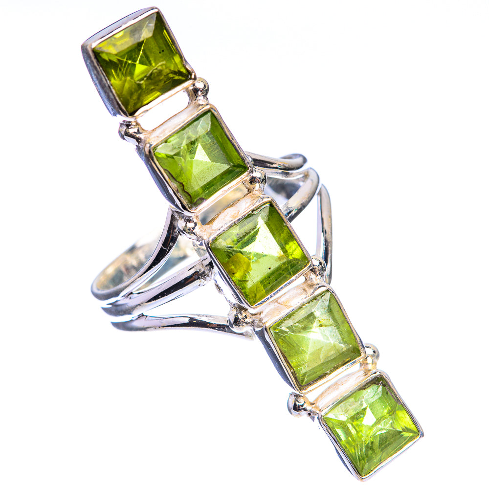 Large Peridot Ring Size 8.75 (925 Sterling Silver) R143011