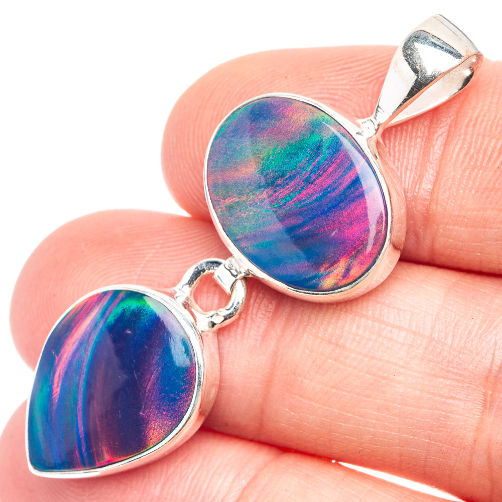 Aura Opal Pendant 1 3/4" (925 Sterling Silver) P39305
