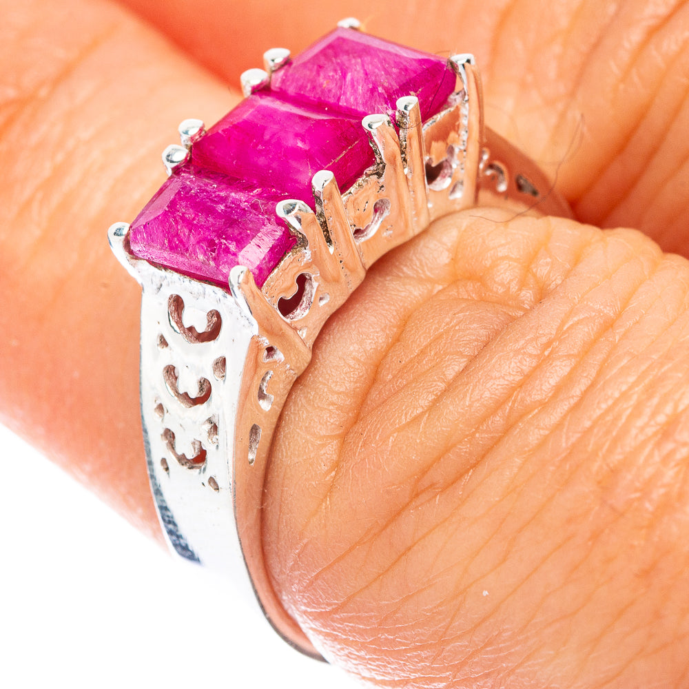 Red Sillimnate Ring Size 6.5 (925 Sterling Silver) R5688