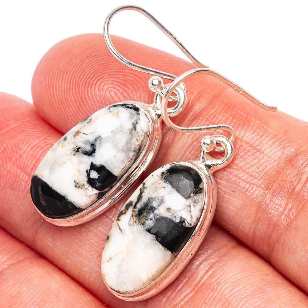 Pinolith Jasper Earrings 1 3/8" (925 Sterling Silver) E2413