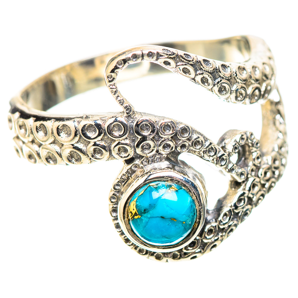 Blue Copper Composite Turquoise Ring Size 8 (925 Sterling Silver) RING138816
