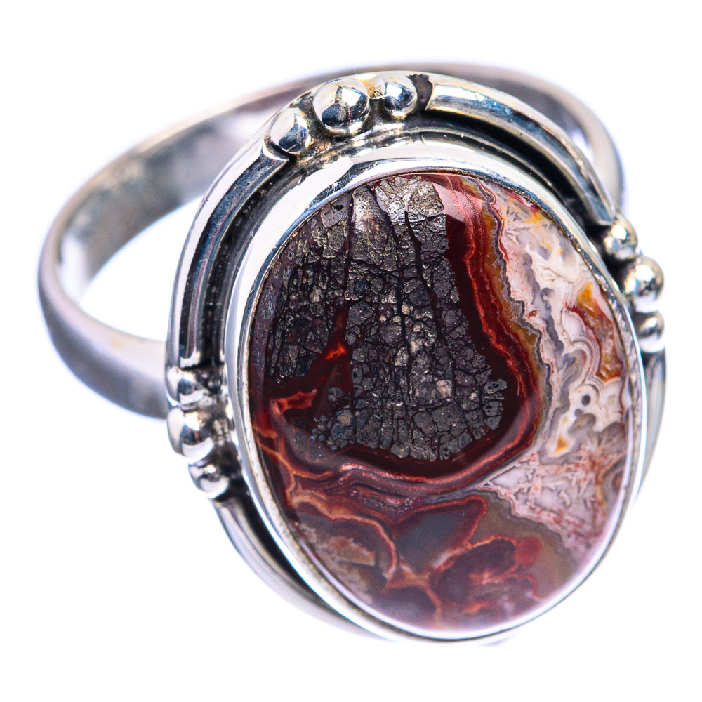 Crazy Lace Agate Ring Size 9 (925 Sterling Silver) R142077