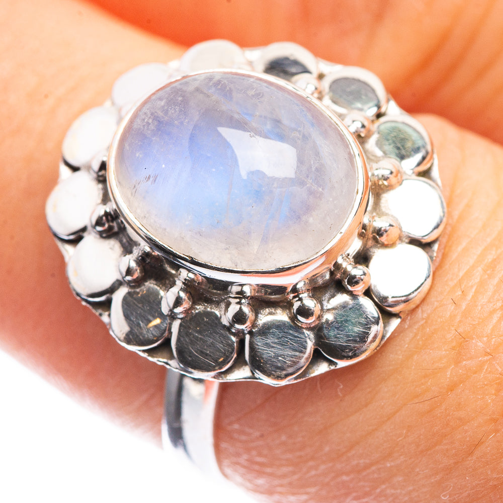 Rainbow Moonstone Dainty Ring Size 6 (925 Sterling Silver) R142541