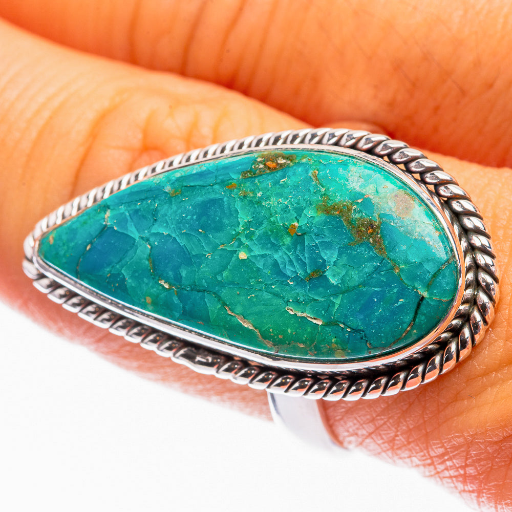 Large Chrysocolla Ring Size 9 (925 Sterling Silver) R142171