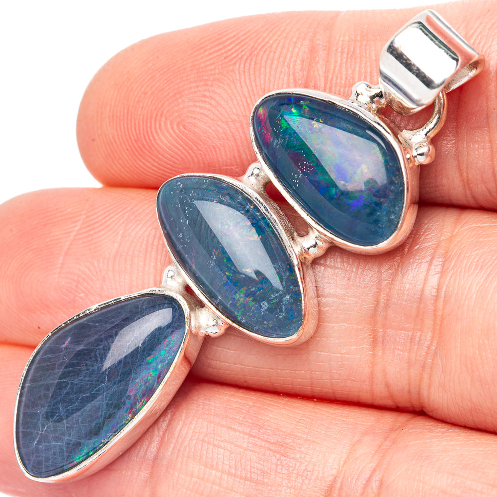 Rare Triplet Opal 925 Sterling Silver Pendant 2 1/8" (925 Sterling Silver) P42674