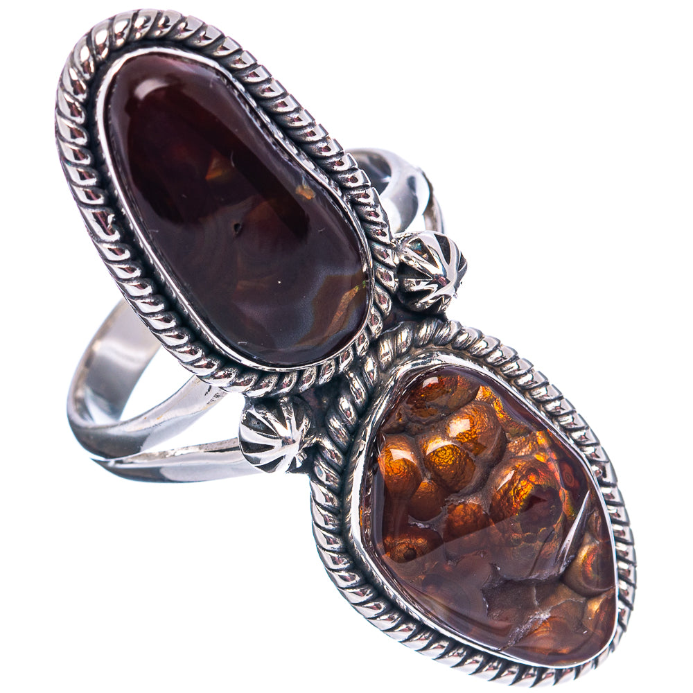 Premium Mexican Fire Agate Ring Size 9.75 (.925 Sterling Silver)