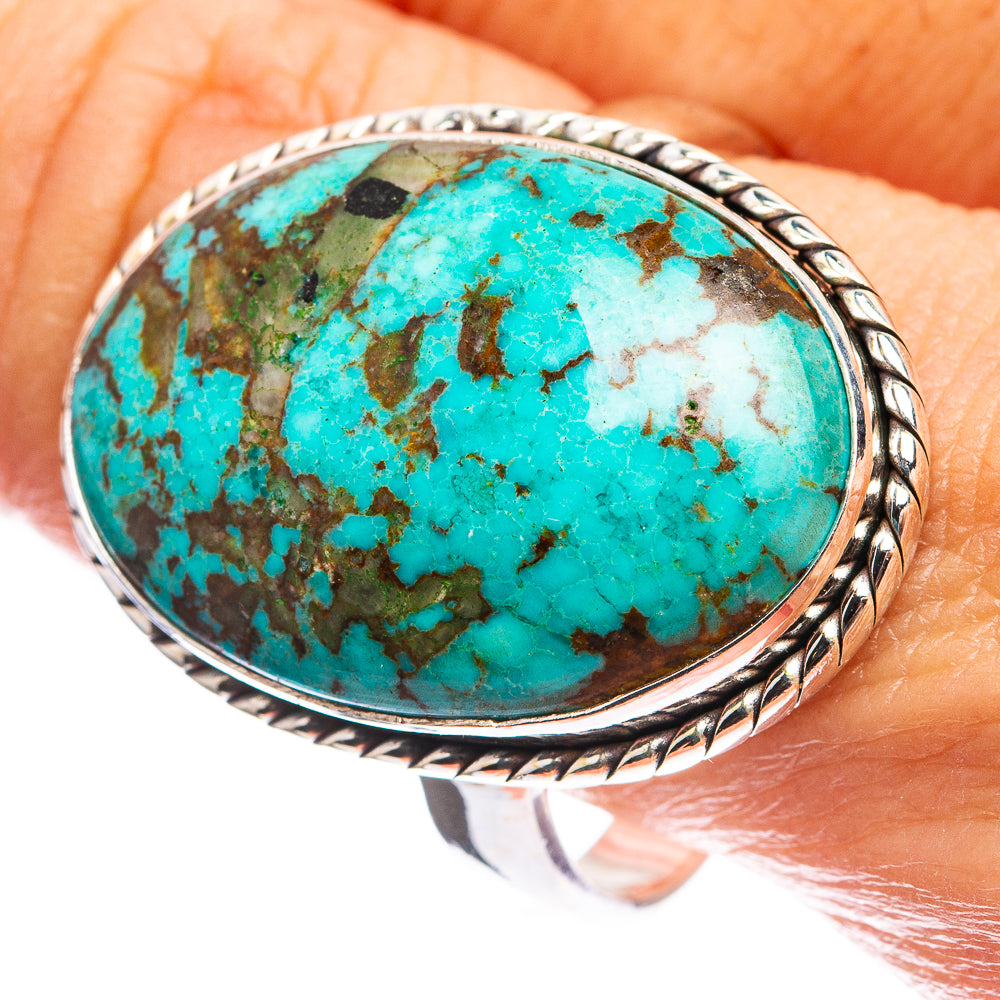 Large Tibetan Turquoise Ring Size 11.25 (925 Sterling Silver) R143029