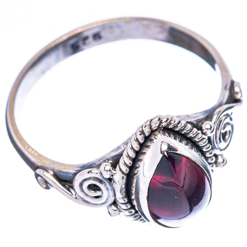 Garnet Dainty Ring Size 8 (925 Sterling Silver) R5169