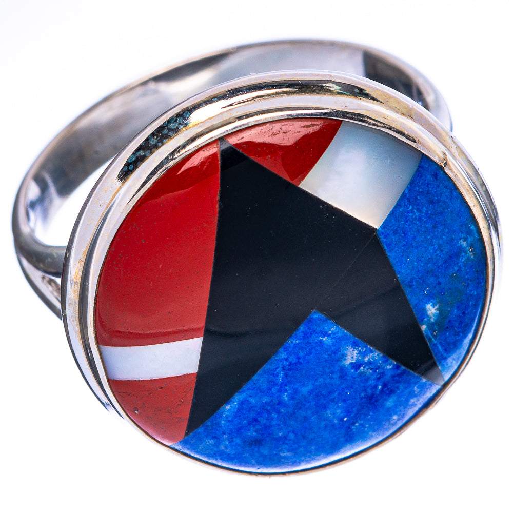 Turquoise Inlay Ring Size 11.25 (925 Sterling Silver) R1381