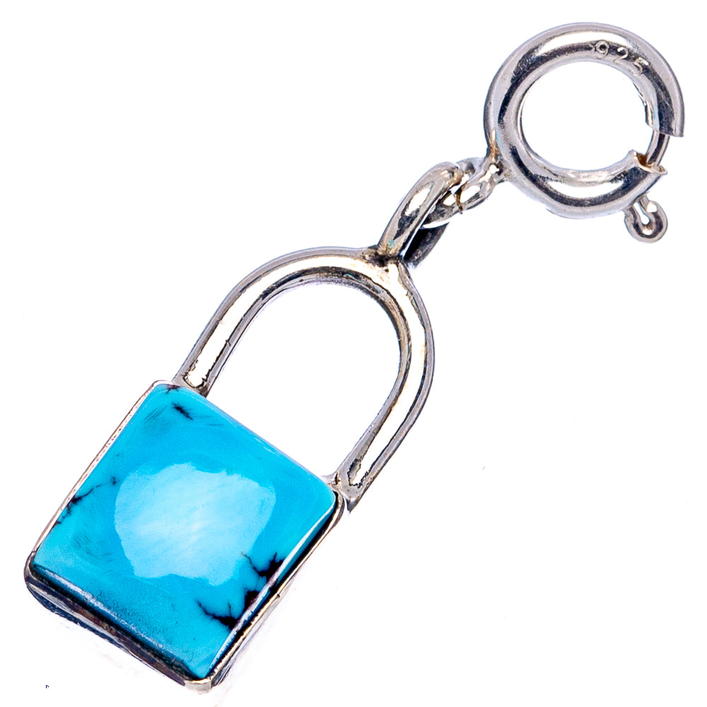 Golden Hills Turquoise Lock Pendant 1 1/8" (.925 Sterling Silver)